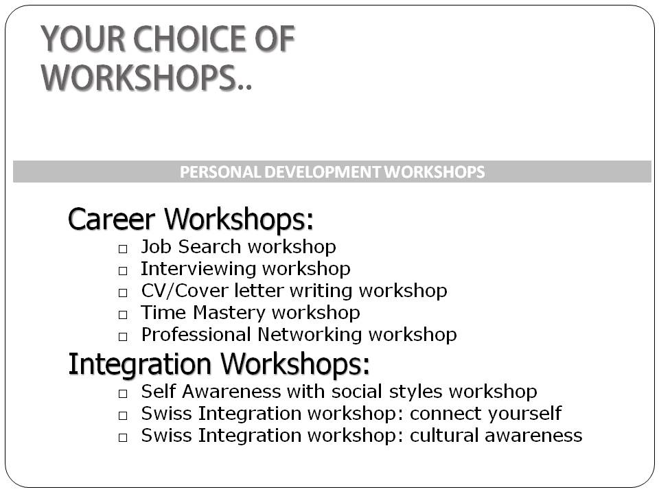 personal development workshops